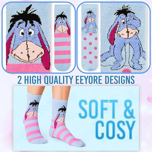 Disney Stitch Slippers Socks Women 2 Pack Fluffy Socks Non Slip Fleece Bed Socks Stitch Minnie Mickey Mouse Baby Yoda4