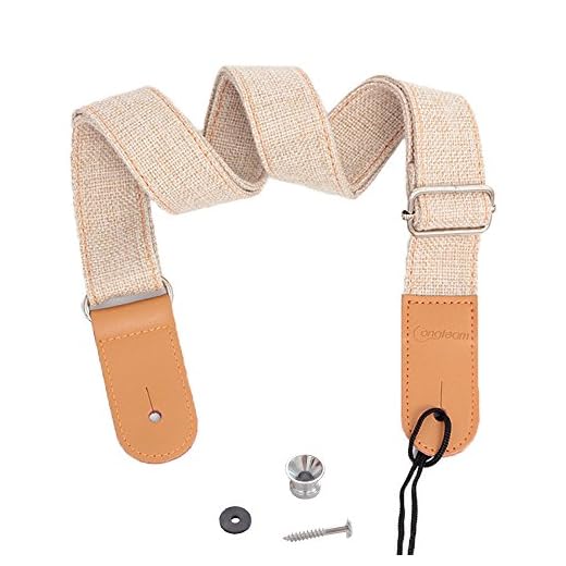 Rufun Correa Ukulele Retro Accesorio Ajustable de la Vendimia para Mini Guitar Enganches Incluido (Caqui)
