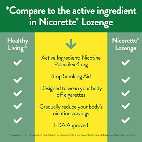 Healthy Living Nicotine Polacrilex Lozenge Stop Smoking Aid, 4 Mg Mint Flavor, 144 Count #TOP2