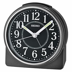 Seiko Marui Bedside Alarm Clock, Metallic Black