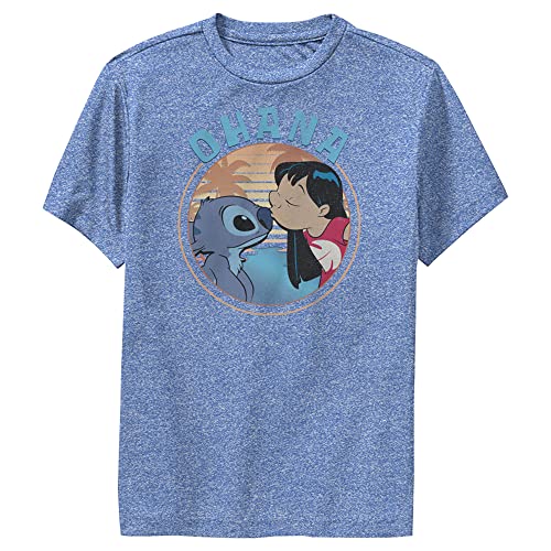 T-shirt performance Stitch Ohana bleu pour l'école et le sport
