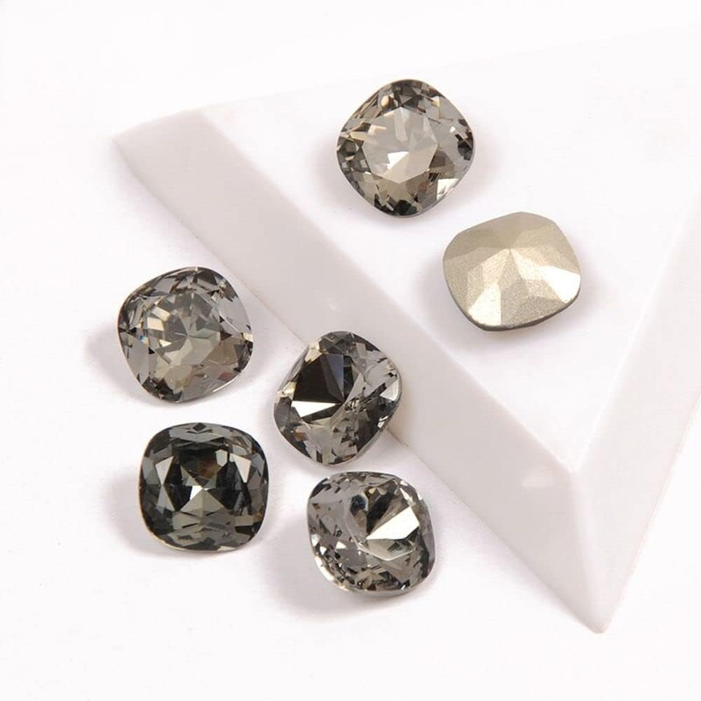 Black Diamond Color Glass Crystal Material Nail On Stones 8Mm 10Mm 12Mm 18Mm Beauty Rhinestones for 3D Nail Art Gems
