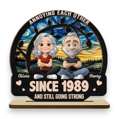 Annoying Each Other Since Wife And Husband Personalized 2-Layer Wood