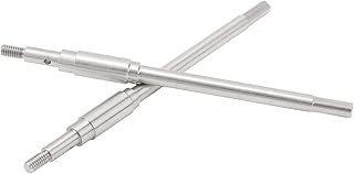 Aoutecen Eixo de transmissão do eixo de roda RC, aço inoxidável fácil de instalar eixo de transmissão do eixo traseiro RC ampla compatibilidade 2 peças estável prateado para carro