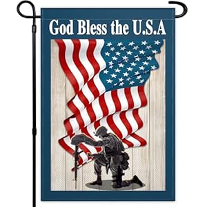 Memorial Day Garden Flag 12×18 Inch Double Sided God Bless America 4th of July Independence Day Patriotic Garden Flags for Outside Yard Sign Outdoor Garden Holiday Decoration