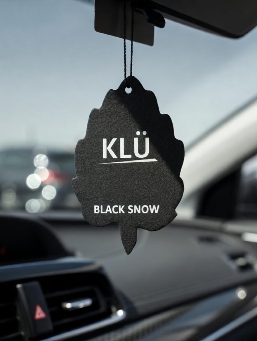 KLÜ Leaf Car Air Freshener I Long Lasting Scent for Auto or Home (25 Pack) Black Snow