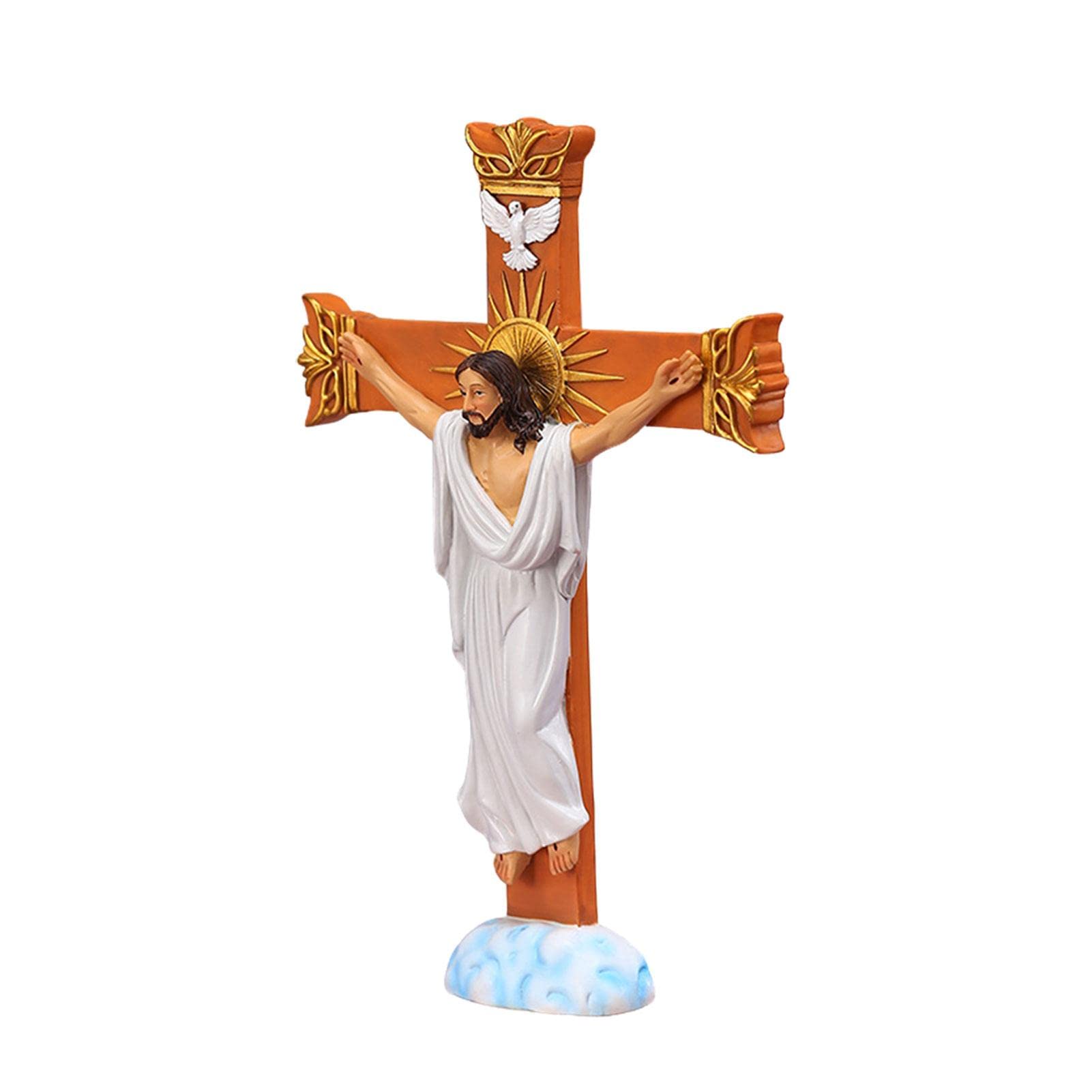Buy Jesus Cross Statues, Resin Jesus Cross Crucifix Figurines, Risen