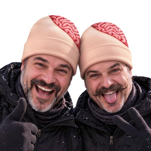 Funny Bald Head Hat Novelty Beanie Cap with Realistic Hair for Men - image 5