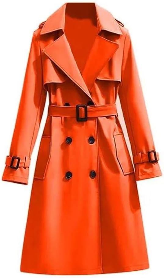 Haitpant Women's British Style Trench Coats Streetwear Double Breasted Long Trench Coats Autumn Winter Medium Length Jackets