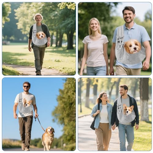 Hundetragetasche, Hunderucksack bis 7.5kg, Haustier Hundetasche, Wendbarer Tragetasche Hund für Kleine Hunde und andere Haustiere, Spaziergang Aktivitäten im Freien