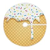 Blueangle Ice Cream Cone Christmas Tree Skirt 47.2Inch Tree Skirt for Holiday Christmas Decorations Xmas Tree Skirt Xmas Decorations