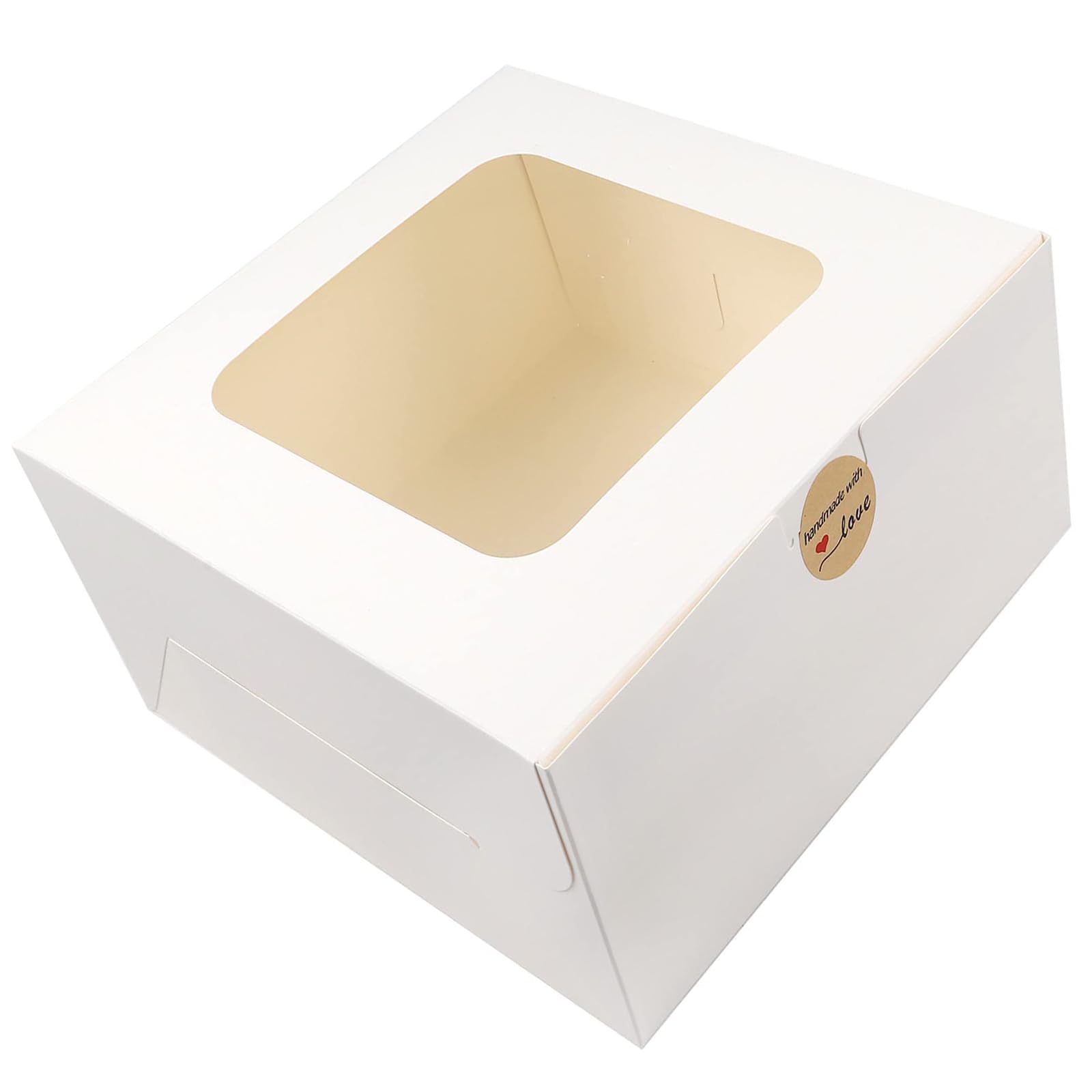 Small Flower Room Classic White Bakery Boxes - 10pcs, 10x10x5 Inches, Cake Box with Window Design - Perfect for Baked Goods Storage and Transportation