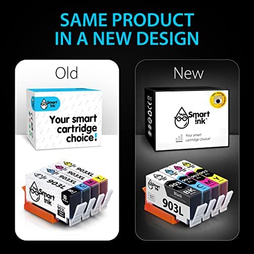 Smart Ink Compatible Ink Cartridge Replacement for HP 903 903XL High Yield 4 Multipack (Black & C/M/Y) with Advanced Chip Technology to use with HP Officejet 6950 Officejet Pro 6960 6970 All-in-one