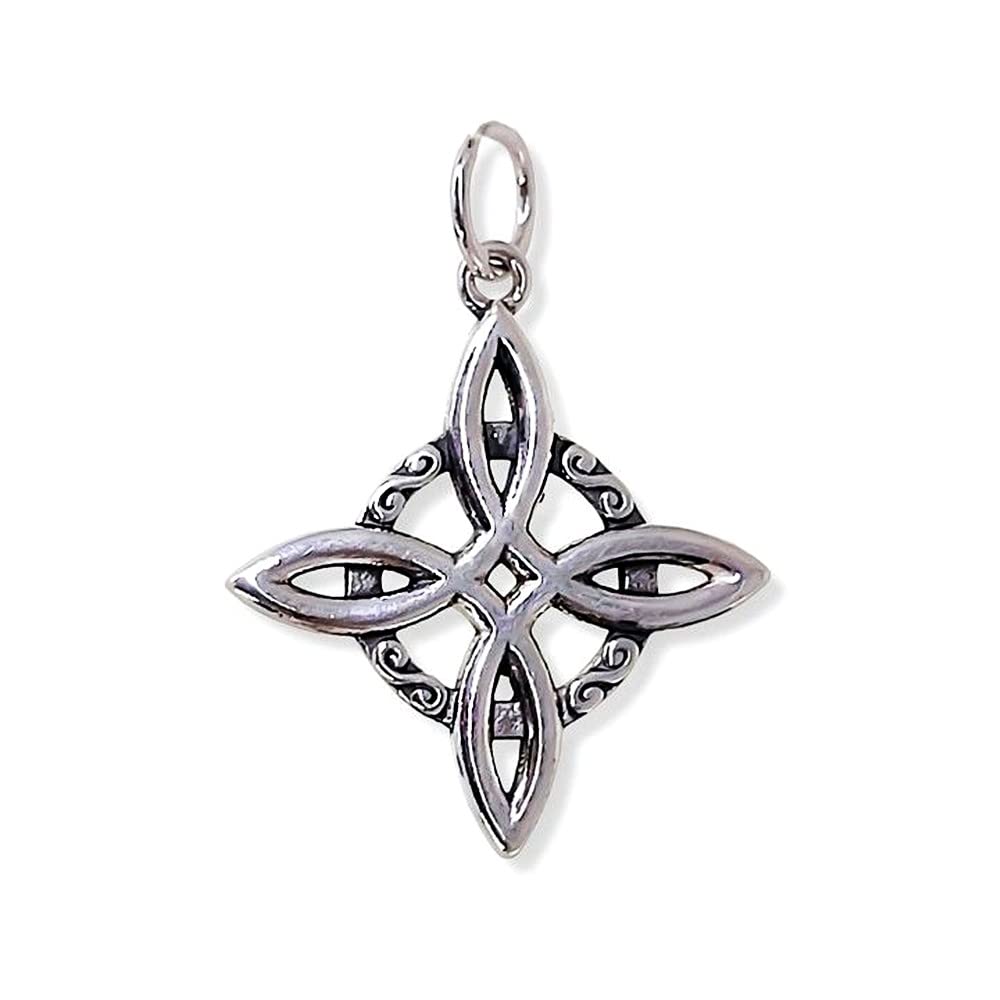 Nudo de Bruja colgante plata Ley 925m unisex 25mm. calado liso