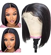 Qangelabeauty Bob Wig Human Hair 16 Inch 13x4 HD Frontal Bob Wigs Human Hair Pre Plucked with Bab...