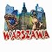 Magnete da frigo 3D Warszawa Polonia Souvenir, decorazione per la casa e la cucina adesivo magnetico Varsavia Polonia frigorifero magnete turistico souvenir regalo