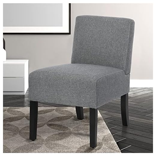 Armless Accent Chair, Living Room Chair, Small Chair for Bedroom, Accent Chairs for Living Room Office, Small Modern Armless Accent Chair, Side Chair, Bedroom Chairs with Thick Sponge Cushion, Grey