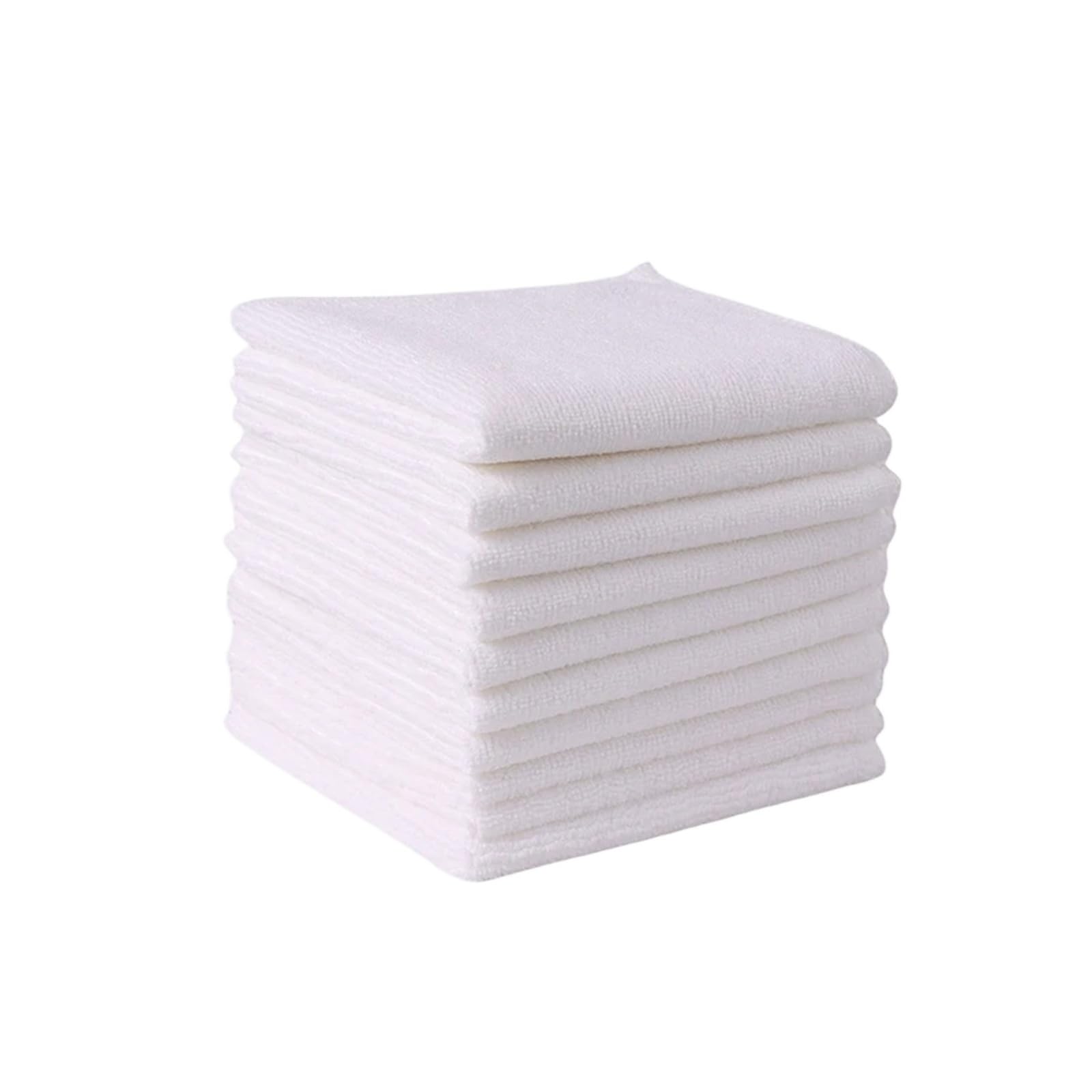 Paño de Limpieza de Microfibra for Cocina, baño, lavavajillas, Toalla de Trapo for el hogar, Absorbente Duradero, 20/10/5/3 Uds.(White,20PC)