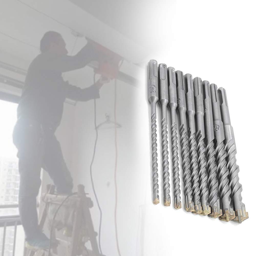 Fresa de Punta 9pcs Cruz martillo eléctrico SDS Plus juego de brocas de 160 mm de hormigón pared de ladrillo bloque de la albañilería sierra de perforación taladros de perforación de 5 mm 6 mm 8 mm Br