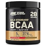 Optimum Nutrition Gold Standard BCAA, Aminoacidi Ramificati in Polvere, Vitamina C con Magnesio, Zinco, Elettroliti, Fragola Kiwi, 28 Porzioni, 266 g, il Packaging Potrebbe Variare