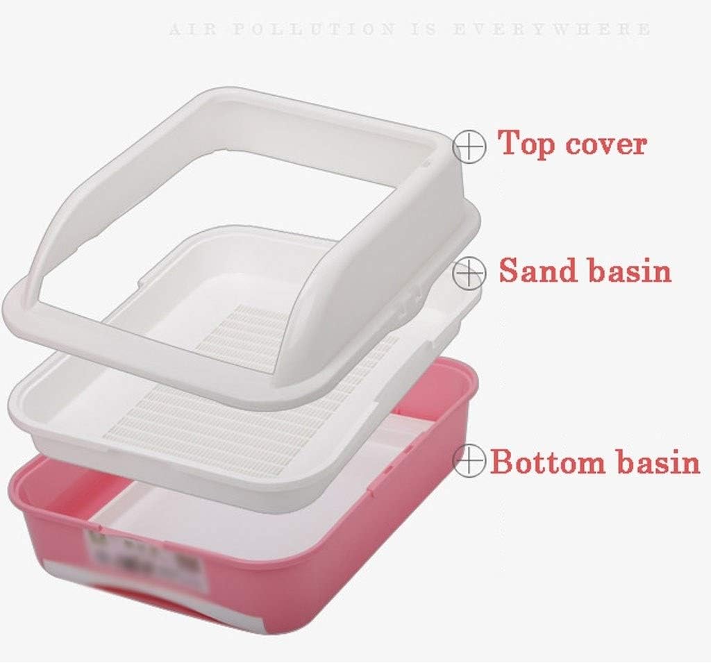 Large Cat Toilet Thicken Trash Can Pet Cat Toilet Cat Litter Tray Cat Potty Cat Supplies Multicolor Optional Pet Toilet (Color : Pink) (Green)