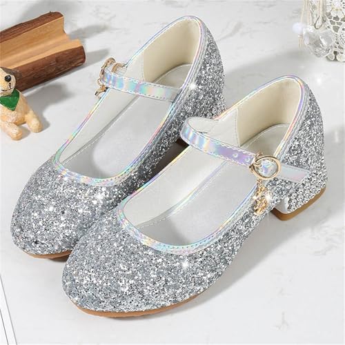 Girls High Heels Sparkly Mary Jane Dress Shoes with Buckle - image 5