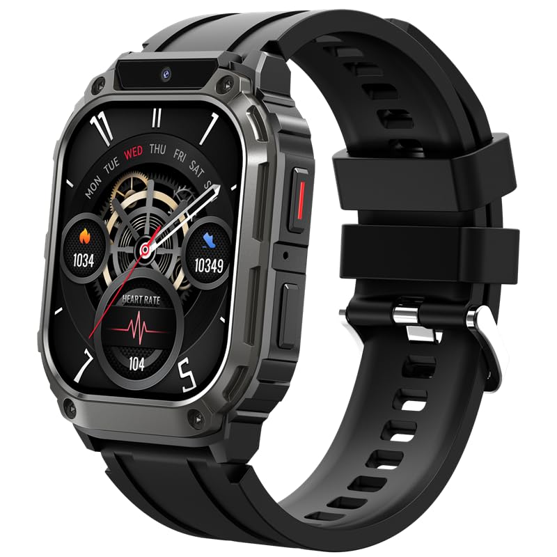 DIAWAY Smartwatch 4G LTE Android Sportuhr AMOLED 1,96 Zoll IP68 GPS Telefonfunktion SIM Kamera WiFi Fitness Tracker Militär Outdoor Armbanduhr Apps Navigation Herzfrequenz Schlafmonitor Schrittzähler