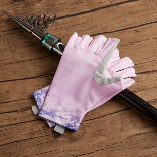 Image of Bassdash ALTIMATE UPF 50+ Women's Fishing Gloves UV Sun Protection Fingerless Gloves for Kayaking Paddling Hiking Cycling Driving Shooting Training