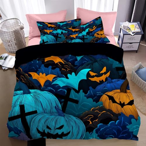 Housse de couette 140x200cm Halloween microfibre infroissable lit 2 personnes - 2
