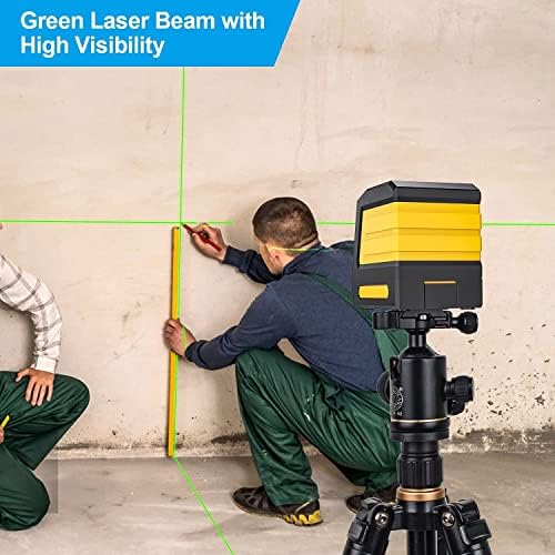 Laser Level Green Line Level Self Leveling MESTEK 98ft 30M Tools Cross Horizontal Vertical Lines Full Soft Carrying Bag Batteries Magnetic Mount Base for Wall House Ceiling Tiling Construction