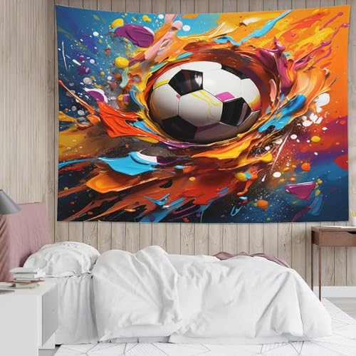 Tapisserie football 3D décoration murale tissu salon 180x230 - 5