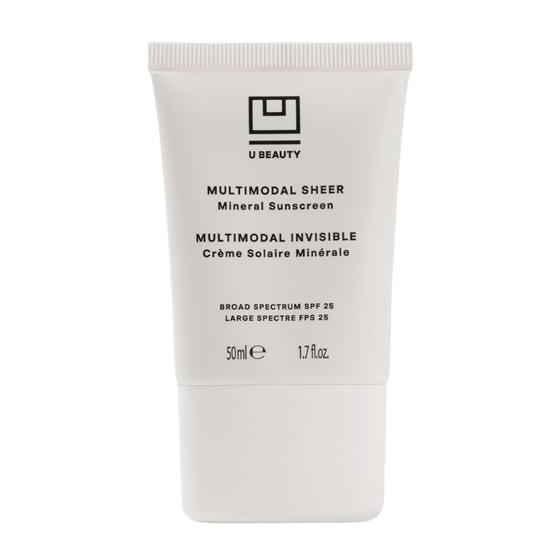 Protetor solar facial mineral U Beauty Multimodal Sheer SPF 25, 50 mL
