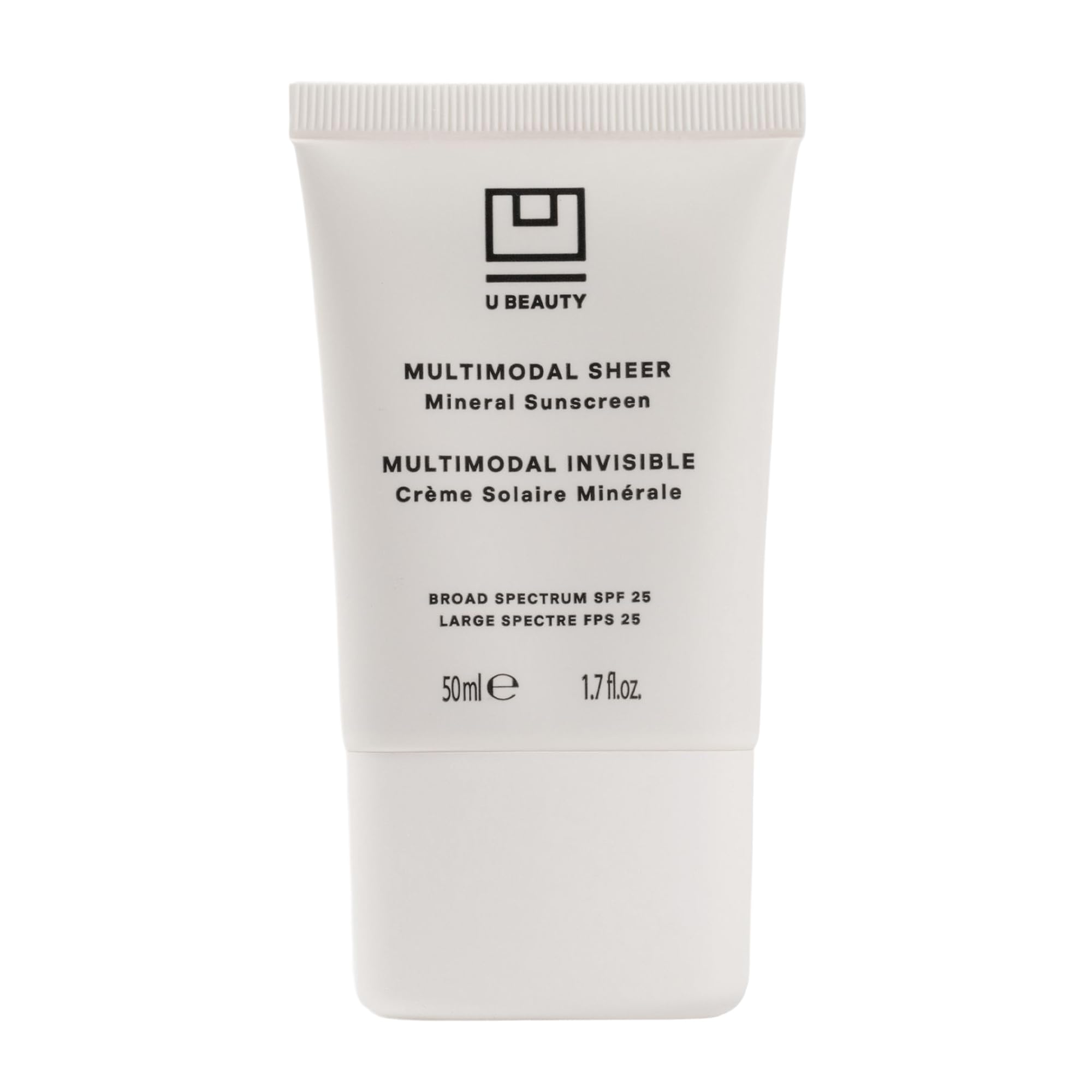 U Beauty Multimodal Sheer Facial Mineral Sunscreen SPF 25 with Non-Nano Zinc Oxide SPF Filter, plus Clary Sage and Pongamia Pinnata Seed Extracts for