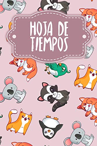 Hoja de tiempos: Hojas de trabajo semanales para completar durante 2 años | Motivo: Reino animal rosa (Biblioteka Prizma) (Spanish Edition)