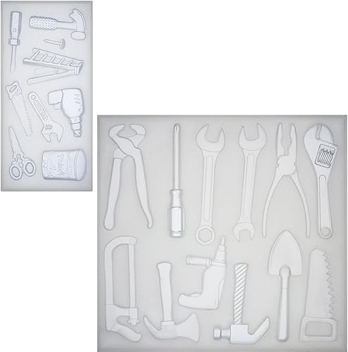 Miniatura 18 de FUNSHOWCASE Construction Tools - Moldes de silicona para fondant, paquete de 4 unidades para chocolate, dulces, azúcar, cupcakes, decoración de 4