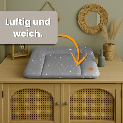 Wickelauflage Wickelunterlage abwaschbar und wasserdicht 75x72 cm - Wickelmatte zum Auflegen auf Wickeltisch Wickelaufsatz Wickelkommode… – Ansicht 3