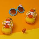 Neska Moda 6 To 12 Months Baby Boys & Baby Girls Cute Soft Cotton Pre-Walker Lace Booties (Yellow,Orange)-BT4711 gallery image
