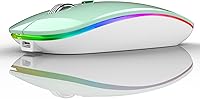 Vista 11 de TENMOS Ratón Bluetooth inalámbrico, LED delgado (Bluetooth 5.1 + USB) 2.4 GHz recargable silencioso Bluetooth inalámbrico mouse inalámbrico