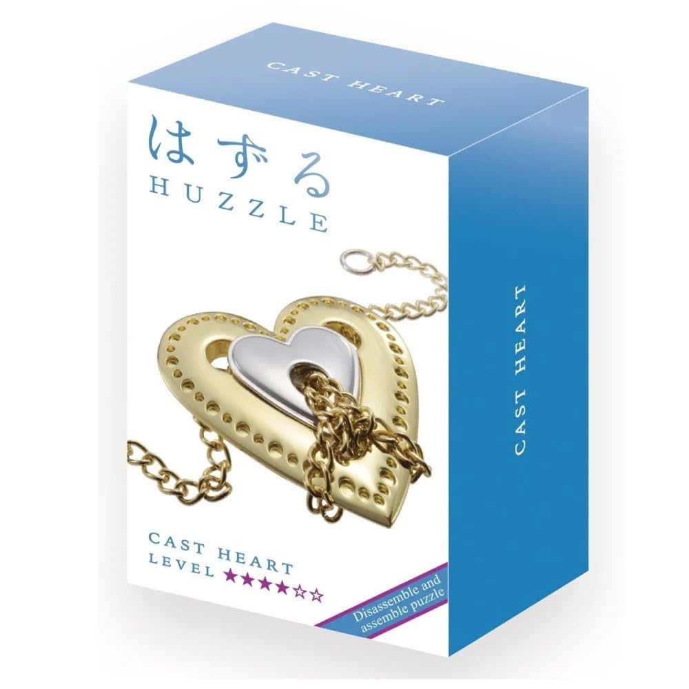 Cast Heart Puzzle Métallique en Forme de Coeur Niveau Difficulté 4/6 avec Chaîne