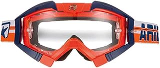 Ariete 13950-TOFA MX Goggle Riding Crows Top Line Orange Fluorescent With Blue Outrigger