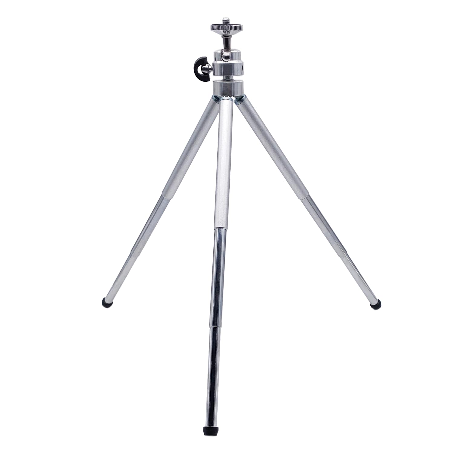Mini statyw stołowy | Regulacja wysokości 7/14/26 cm | Obrót 360° głowicy kulkowej | Kompatybilny z aparatami i smartfonami | Kompaktowy i lekki, srebrny, Metal