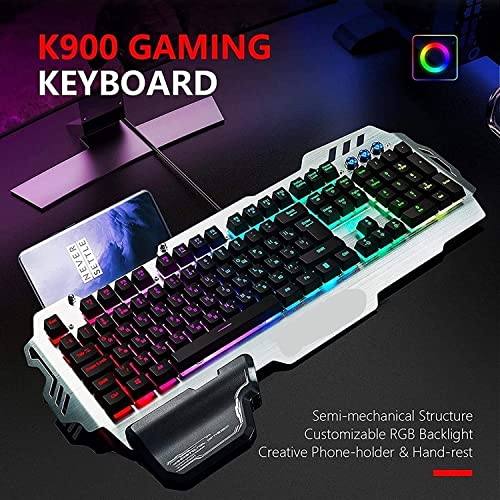 Teclado Mecánico NCRD11 USB con RGB y Reposamuñecas miniatura 4
