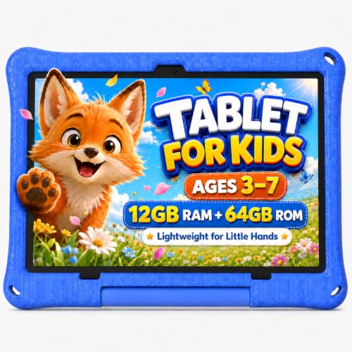 Image of Callsky-Kids Kids Tablet: 10 Inch Android 15 Tablet for Kids, 64GB Octa-Core 6000mAh Battery, WiFi 6, Pre-Installed Kids Apps, Parental Control with EVA Protective Case - Ideal Gift for Toddler, Blue