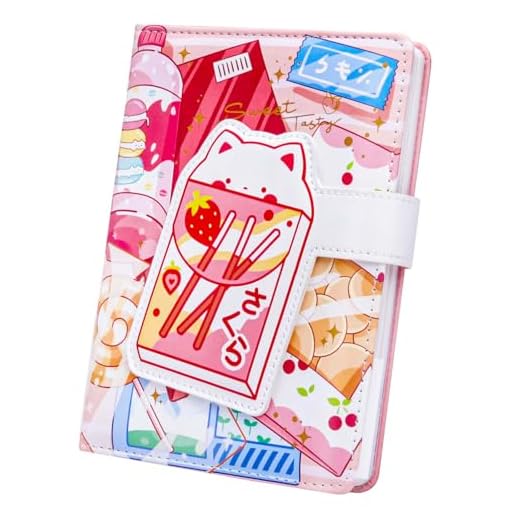 Smart tree Pink Journal for Women, Kawaii Notebook A5 Size Travel Journals Soft Leather Colorful Paper Girls Diary, Sweet Tasty Theme Cute Planner with Bookmark and Inner Pocket