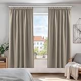 Deconovo Gardinen Blickdicht Kräuselband Vorhang