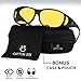 Optix 55 Fit Over HD Day/Night Driving Glasses Wraparound Sunglasses for Men, Women - Anti Glare Polarized Wraparounds (Night Vision Black)
