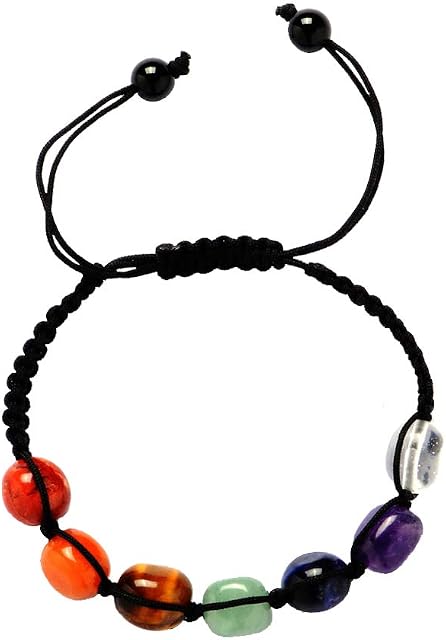 NA Healing Crystal Bracelet 7 Chakra Stone Bead Lucky Natural Gemstones Braided Bracelet for Men Women Reiki Yoga