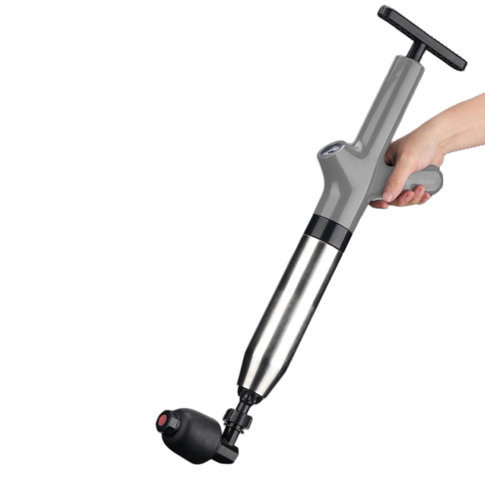 Desatascador de desagüe de acero inoxidable, limpiador neumático de tuberías para desagüe de suelo de inodoro, eliminación de obstrucciones-3