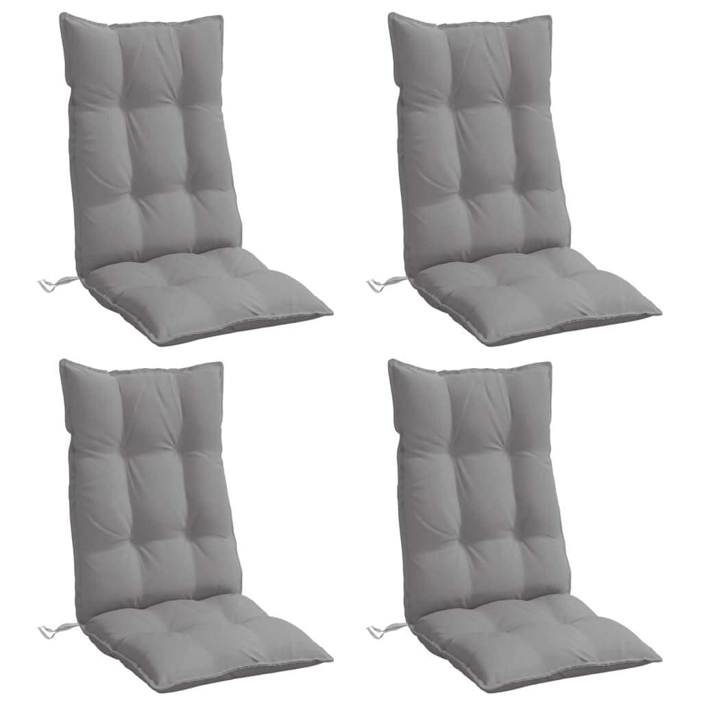 vidaXL Cojines de Silla con Respaldo Alto 4 uds Tela Oxford Gris