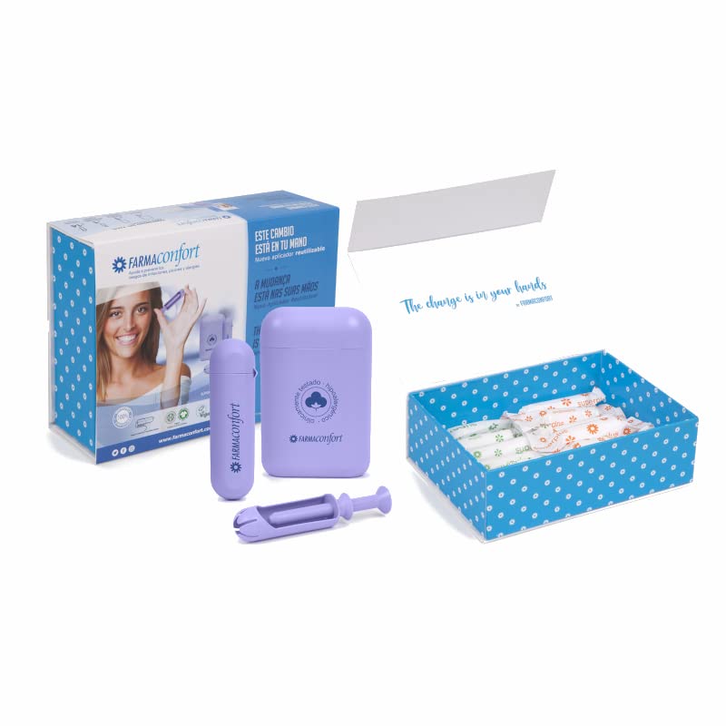 00877 Farmaconfort tampón con aplicador reutilizable Super (7u) y Super Plus (7u)